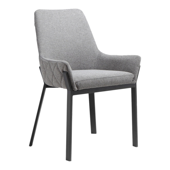 Upholstery And Metal Dining Arm Chairs (Set of 2) - Gray