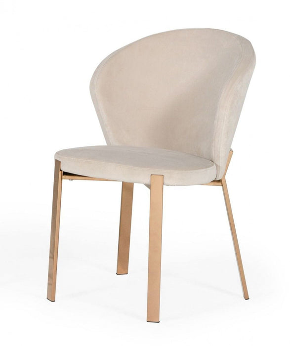 Upholstered Velvet Wing Back Dining Side Chairs (Set of 2) - Beige