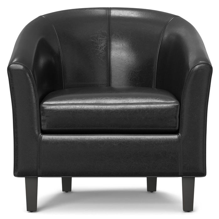 Leather Arm Chair - Black / Dark Brown