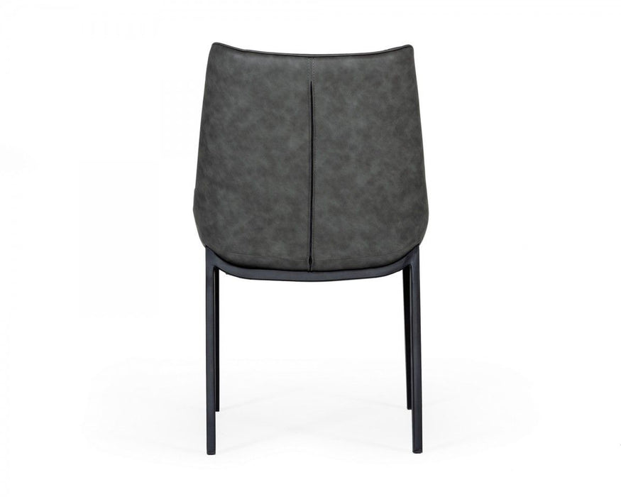 Faux Leather Dining Chairs (Set of 2) - Gray