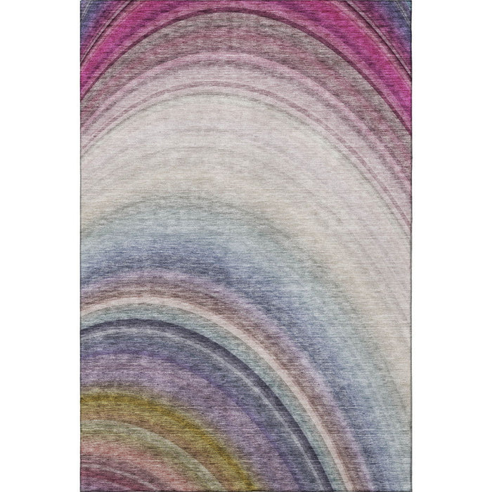 10' X 14' Ombre Washable Area Rug With UV Protection (650296) - Beige / Purple / Blue
