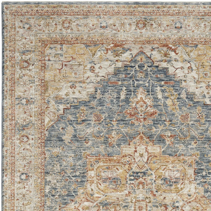 8' X 10' Oriental Distressed Area Rug (550775) - Beige / Blue / Ivory