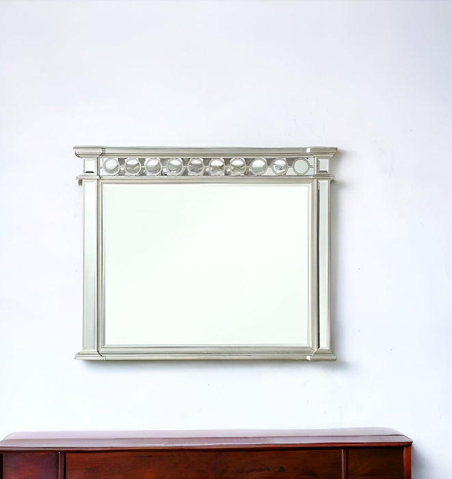 42" Framed Mounted Dresser Mirror - Silver