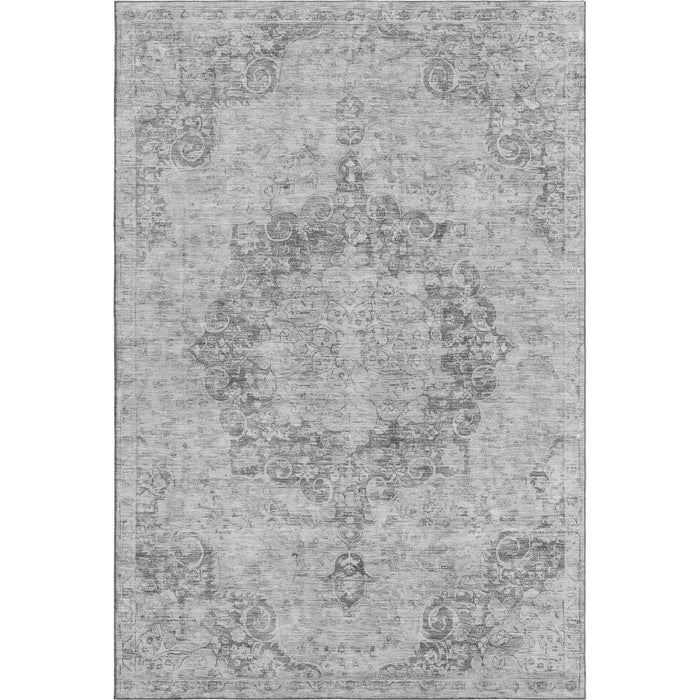 10' X 14' Oriental Washable Area Rug With UV Protection (692334) - Silver / Gray