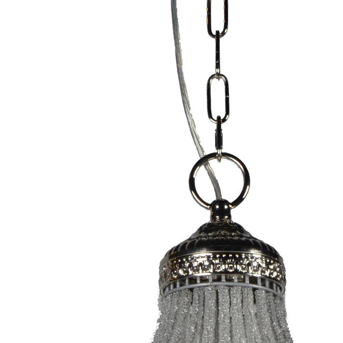Unique Statement Metal Crystal Glass Chandelier With Shades - Silver
