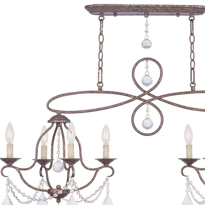24" Eight Light Dimmable Chandelier With Shades - Bronze