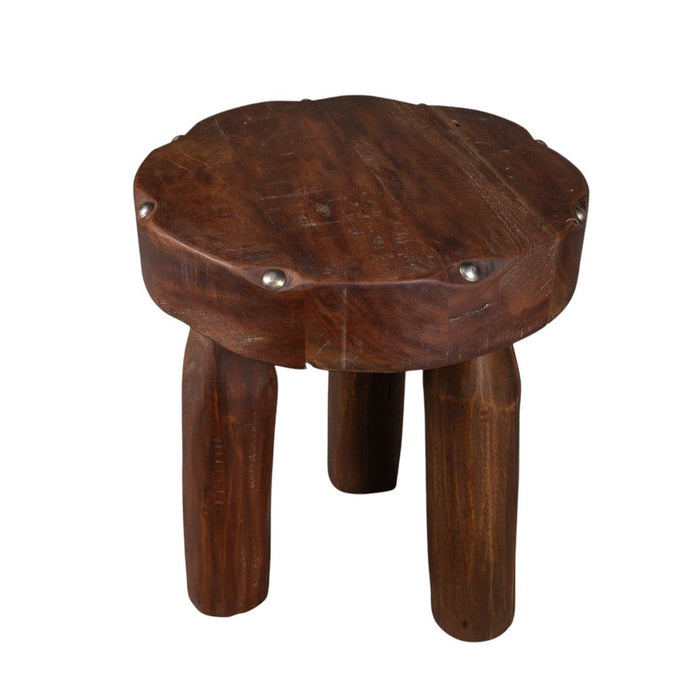 19" Solid Wood Round End Table - Brown