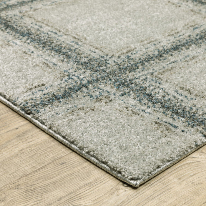 9.8' x 12.8' Geometric Power Loom Area Rug - Gray