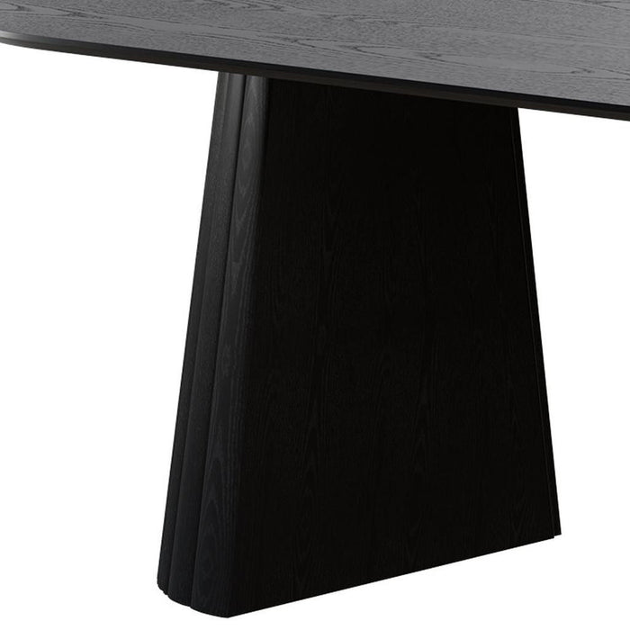 Double Pedestal Base Oval Dining Table - Black