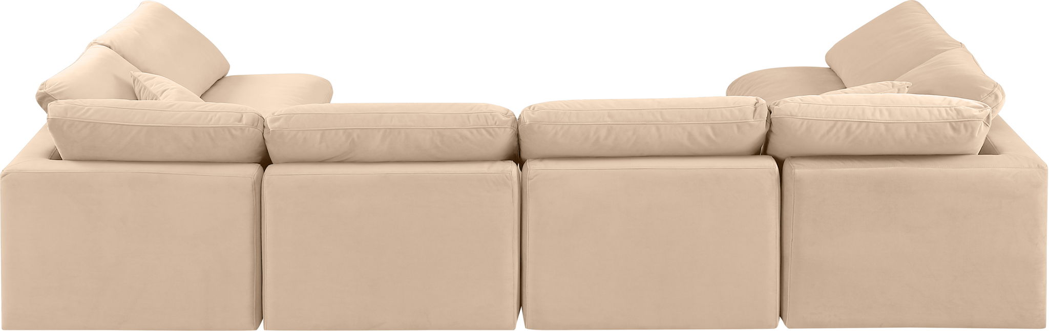 Indulge - Velvet 6 Piece Modular U-Shaped Sectional