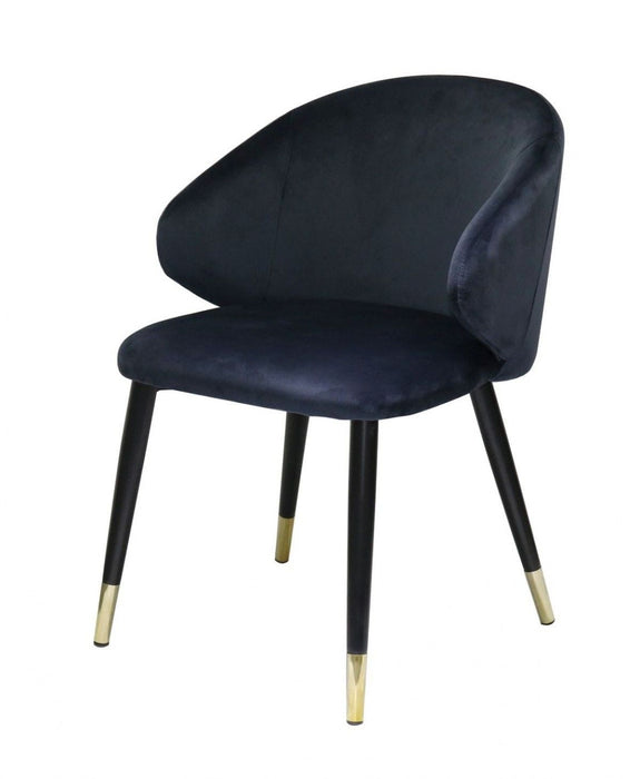 Upholstered Velvet Wing Back Dining Arm Chairs (Set of 2) - Blue