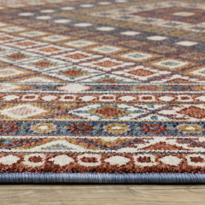 10' X 13' Diamond Area Rug With Fringe - Ivory