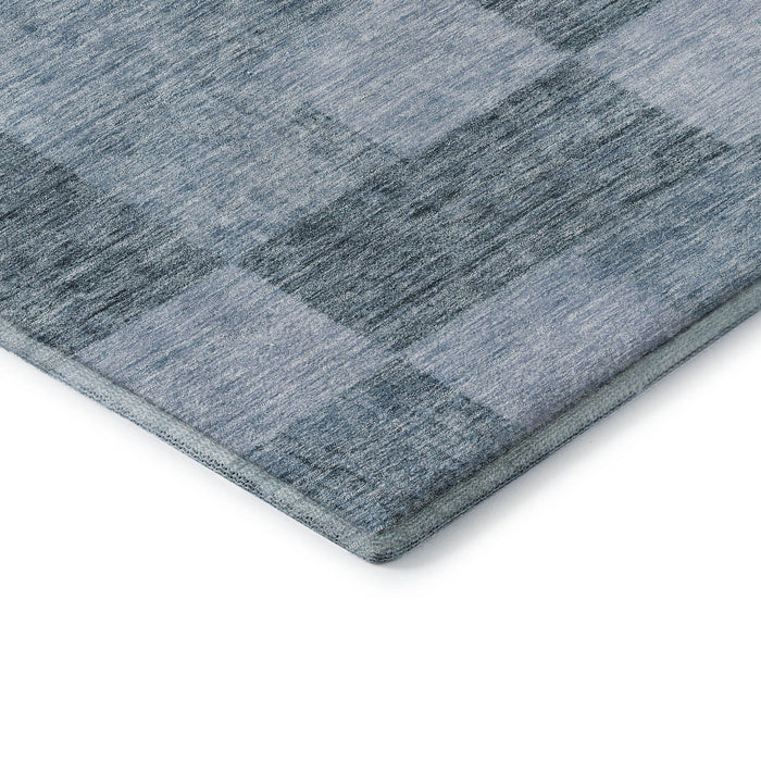 10' X 14' Geometric Washable Area Rug With UV Protection (686216) - Denim Blue / Sky Blue