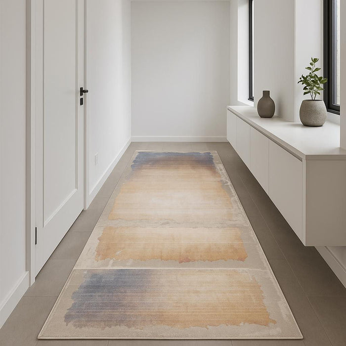 18' Abstract Runner Rug (635230) - Blue / Beige
