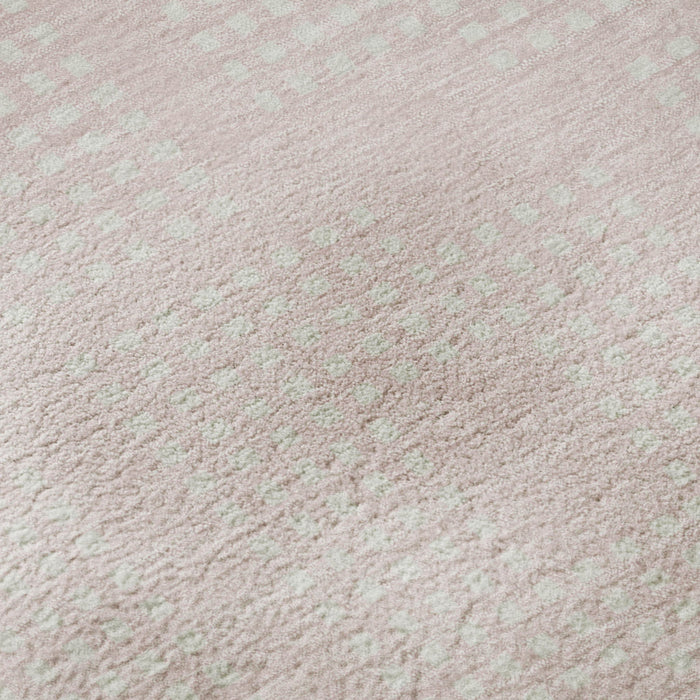 10' X 14' Geometric Washable Area Rug With UV Protection (670730) - Pink / Ivory