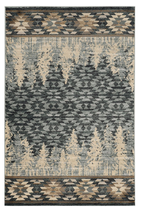 9' x 12' Machine Woven Pinegrove Lodge Indoor Area Rug - Slate Blue