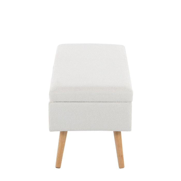 Storage - Bench - Natural Wood, Cream Fabric