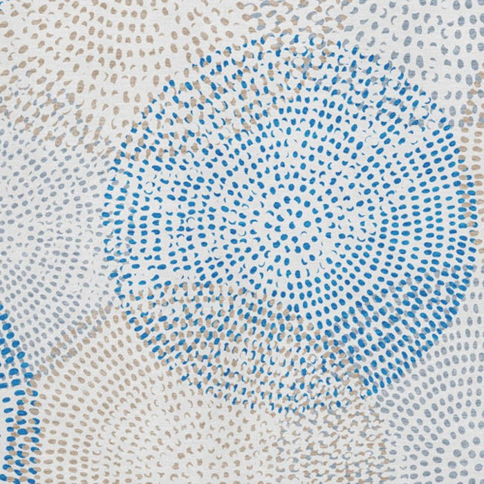 9' X 12' Abstract Washable Area Rug With UV Protection (650367) - Ivory / Blue