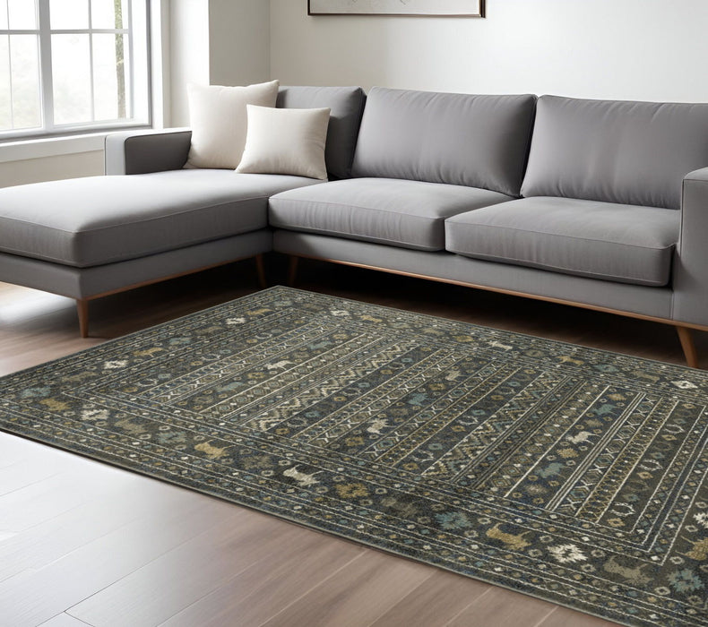 10' X 13' Southwestern Area Rug - Blue And Gold