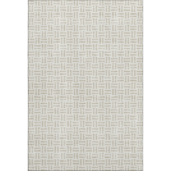 10' X 14' Geometric Washable Area Rug With UV Protection (677255) - Ivory / Beige