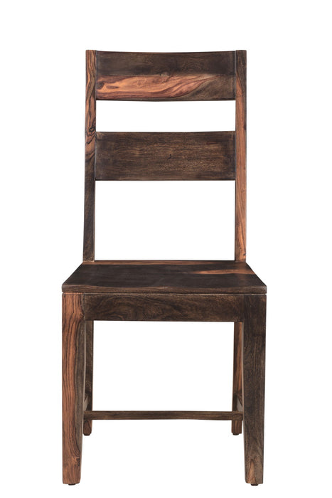 Solid Wood Ladder Back Dining Room Side Chairs (Set of 2) - Dark Brown