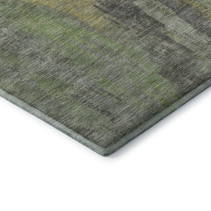 10' X 14' Abstract Washable Area Rug With UV Protection (695990) - Green / Gray / Gold