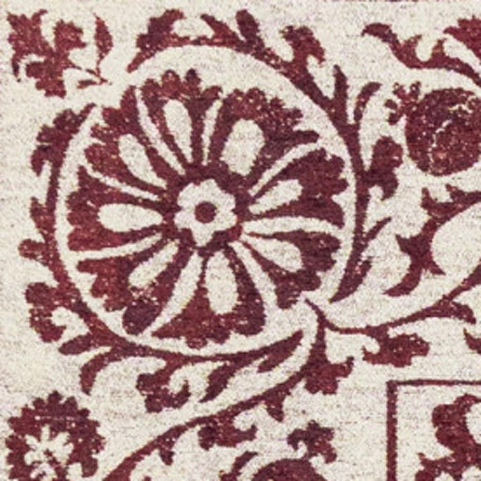 6' X 8' Tribal Washable Area Rug With UV Protection (610071) - Beige / Maroon