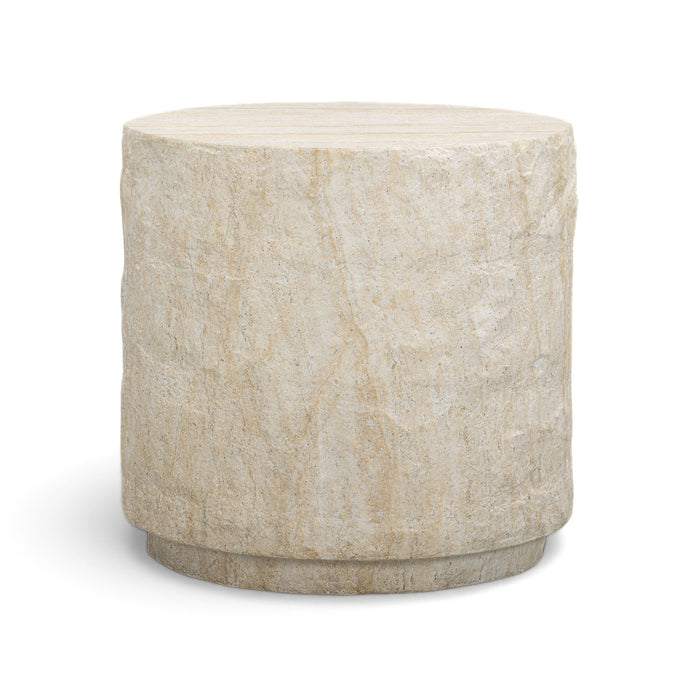 Roxanne - Faux Slab Indoor / Outdoor Side Table - Travertine