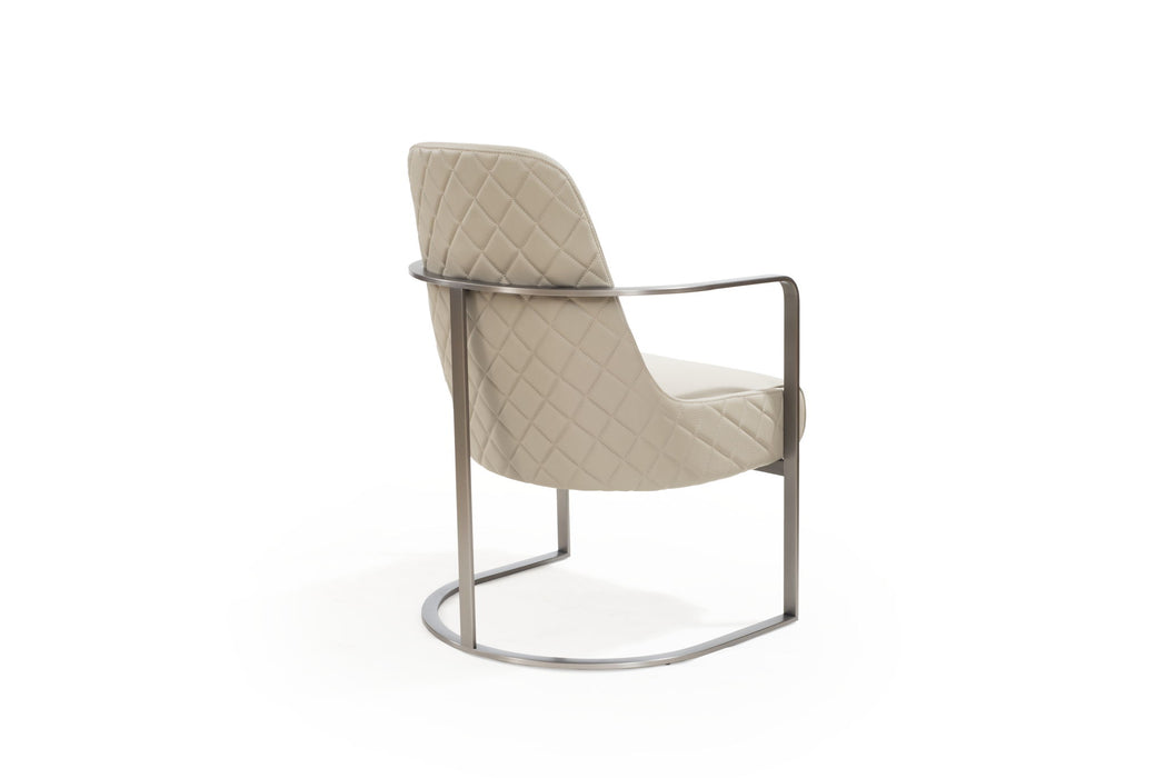 Faux Leather Metal Lounge Chair - Gray