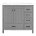 Giga bathroom vanity with ceramic sink, storage cabinet, two soft-close doors, and five drawers for modern bathroom organization.