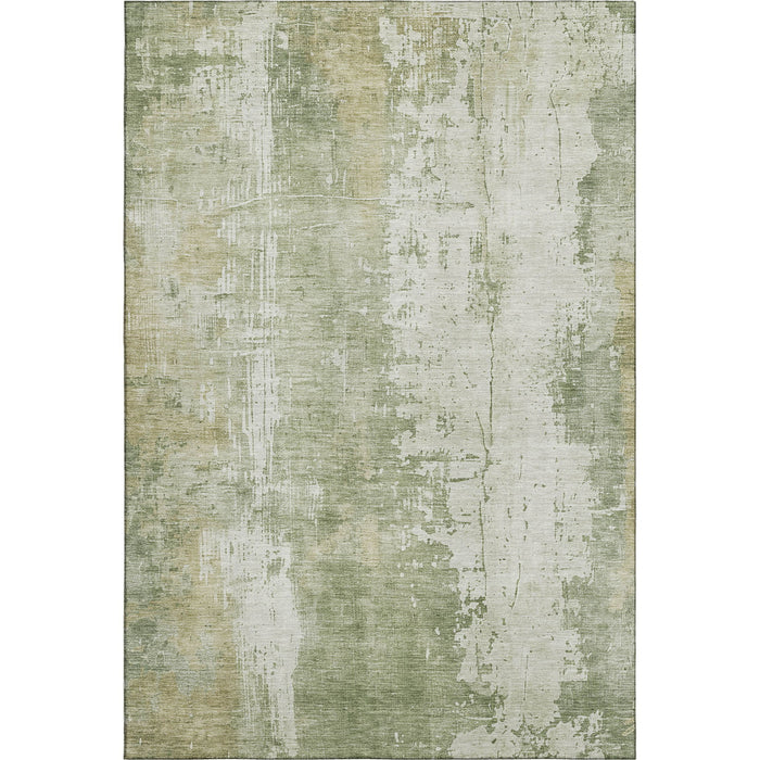 10' X 14' Abstract Washable Area Rug With UV Protection (696032) - Sage / Ivory