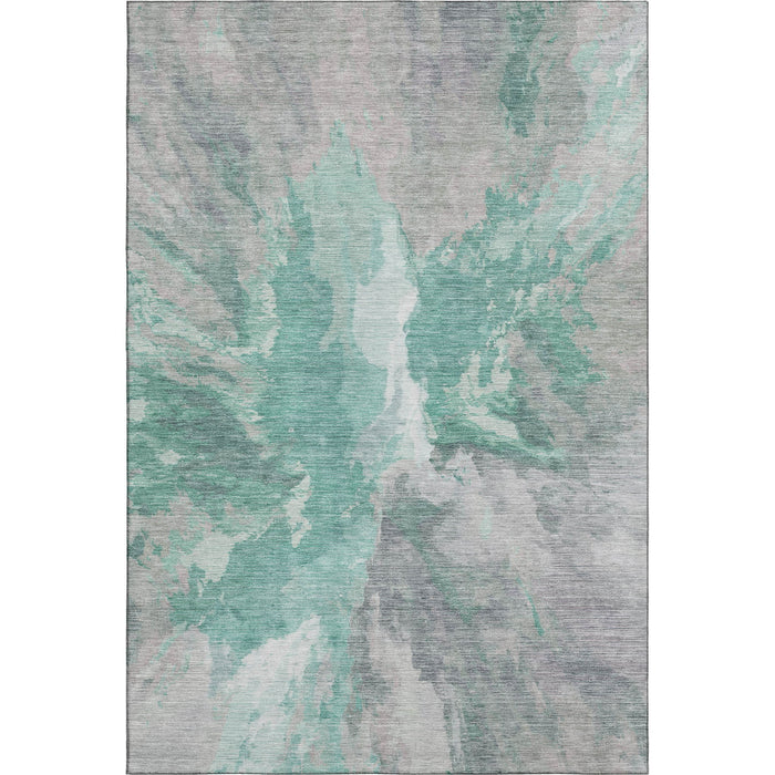 10' X 14' Abstract Washable Area Rug With UV Protection (695468) - Teal / Gray / Lavender
