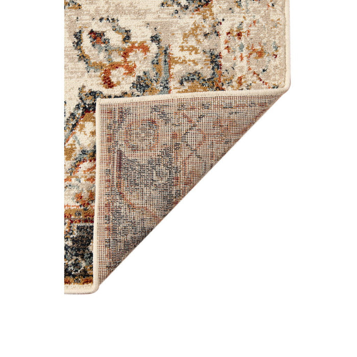 9' x 12' Medallion Power Loom Area Rug - Ivory Tan And Gold
