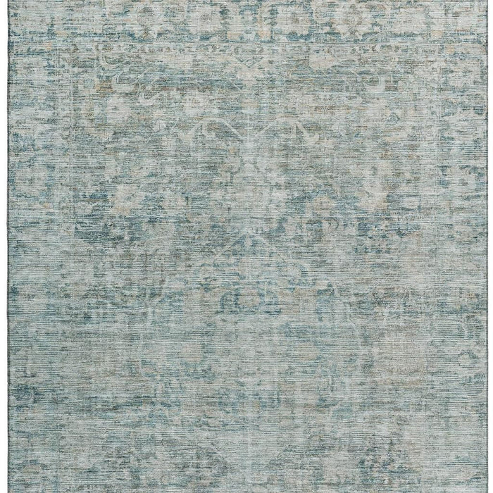 10' X 14' Oriental Washable Area Rug With UV Protection (699927) - Teal / Beige