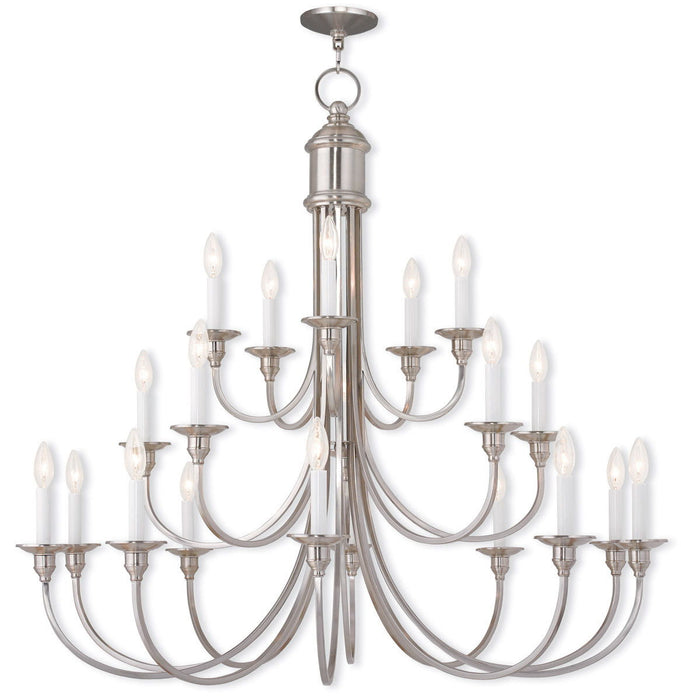 40" Multi Light Dimmable Chandelier With Shades - Nickel