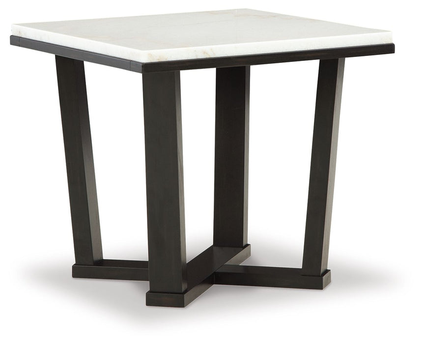 Fostead - Square End Table - White / Espresso