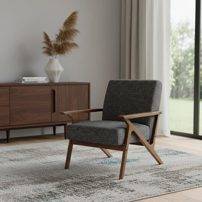 Solid Color Arm Chair - Gray And Walnut