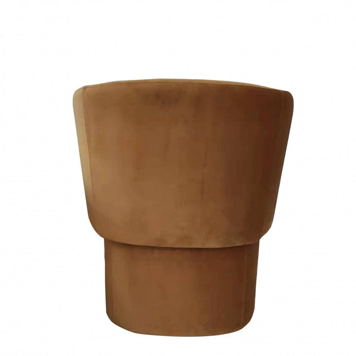Upholstered Velvet Dining Arm Chair - Burnt Umber