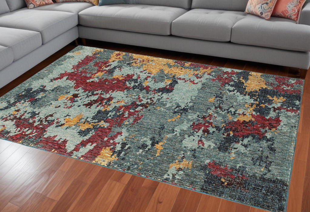 10' x 13' Abstract Power Loom Area Rug - Blue