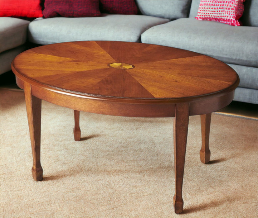 Burl Oval Coffee Table - Brown
