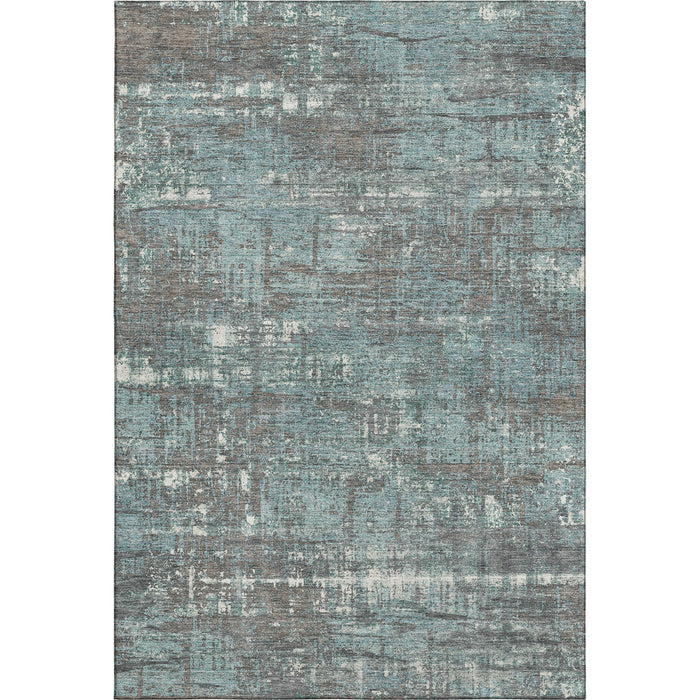 10' X 14' Geometric Washable Area Rug With UV Protection (709744) - Taupe / Teal / Ivory