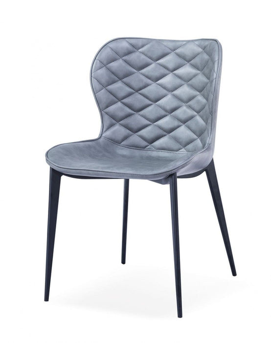 Upholstered In Faux Leather Dining Side Chairs Without Arms (Set of 2) - Gray