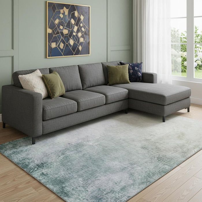 10' X 14' Abstract Washable Area Rug With UV Protection (650902) - Beige / Ivory