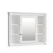 Giga wall-mounted bathroom medicine cabinet with mirror, six open shelves, and adjustable interior storage.