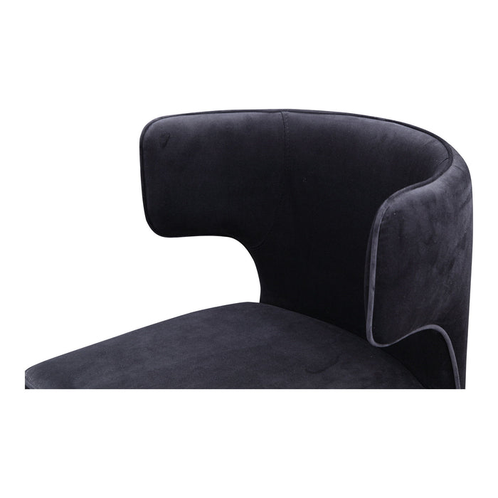 Upholstered Velvet Wing Back Dining Side Chair - Black