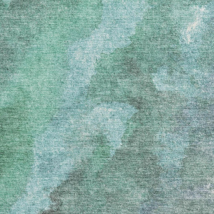 10' X 14' Abstract Washable Area Rug With UV Protection (710082) - Teal / Charcoal