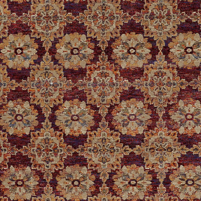 10' x 13' Oriental Power Loom Area Rug - Gold And Red