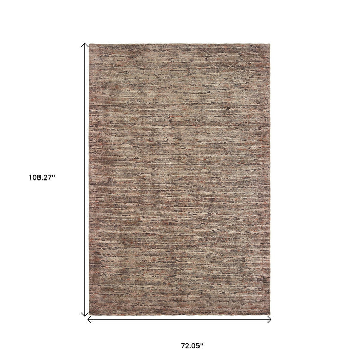 6' X 9' Hand Tufted Area Rug - Taupe And Pink