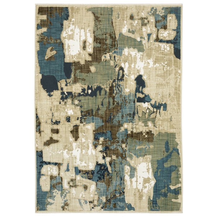 10' X 13' Abstract Area Rug - Beige