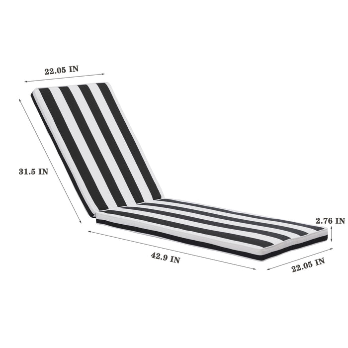 Giga outdoor lounge chair cushion replacement for patio furniture, featuring back and seat cushions for chaise lounge comfort.